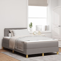 vidaXL Bäddmadrass med madrass & LED Taupe 120x190 cm Tyg