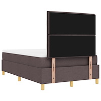 vidaXL Boxfjädrande säng med madrass och bänk Mörkbrun 120x190 cm Tyg