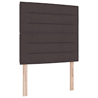 vidaXL Boxfjädrande säng med madrass och bänk Mörkbrun 120x190 cm Tyg