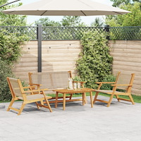 vidaXL Trädgårdsstolar med Bord 4 pcs Beige 90 x 45 x 40 cm