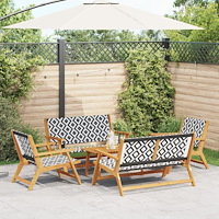 vidaXL Trädgårdsstolar med Bord 5 pcs Svart 90 x 45 x 40 cm