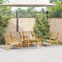 vidaXL Trädgårdsstolar med Bord 5 pcs Beige 90 x 45 x 40 cm