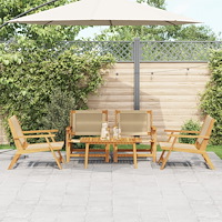 vidaXL Trädgårdsstolar med Bord 5 pcs Beige 90 x 45 x 40 cm