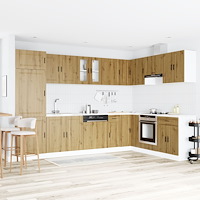 vidaXL Skåp med diskho "Porto" artisan ek 80x46x84,5 cm konstr. trä