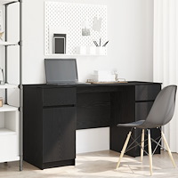 vidaXL Skrivbord Svart Ek 140x49x76 cm Konstruerat trä