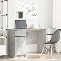 vidaXL Skrivbord Betonggrå 140x49x76 cm Konstruerat trä