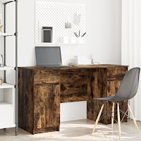 vidaXL Skrivbord Rökt Ek 140x49x76 cm Konstruerat trä
