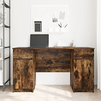 vidaXL Skrivbord Rökt Ek 140x49x76 cm Konstruerat trä