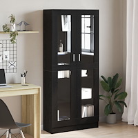 vidaXL Bokskåp 2 st Svart Ek 82,5x30,5x185 cm Byggt av trä
