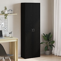 vidaXL Kontorsskåp Svart Ek 60x32x190 cm Byggt trä