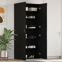 vidaXL Skoskåp Svart Eklaminat 80x35,5x180 cm Konstruerat trä