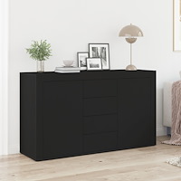 vidaXL Sideboard Svart Konstruerat trä 120 x 36 x 69 cm Förvaring