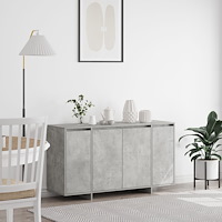 vidaXL Betonggrå Sideboard Betonggrå Konstruerat trä 135 x 41 x 75 cm