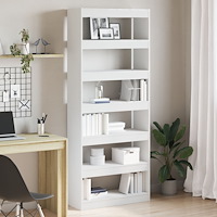 vidaXL Vit Bokhylla Vit Konstruerat trä 80 x 30 x 198 cm Förvaring