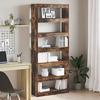 vidaXL Rökt Ek Bokhylla Rökt Ek Trä 80 x 30 x 198 cm Hyllsystem