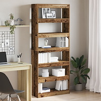 vidaXL Gammal träbokhylla Gammalt trä Konstruerat trä 80 x 30 x 198 cm