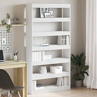 vidaXL Vit Bokhylla Vit Konstruerat trä 100 x 30 x 198 cm Hyllsystem