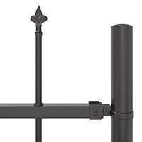 vidaXL Trädgårdsgärde med spetsig topp, grå, 10,2x0,6 m, stål