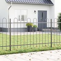 vidaXL Trädgårdsstaket med Hoop Topp Grå 13,6x1,2 m Stål