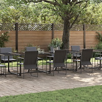 vidaXL Trädgårdsmöbelset 13 pcs Svart Stål