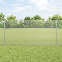 vidaXL Stängsel med stolpe Silver 1,2 x 10 m Stål