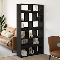 vidaXL Rumavdelare 2 st Svart ek 100x33x187,5 cm Konstruerat trä