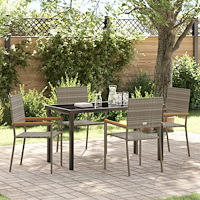 vidaXL Trädgårdsmöbelset 5 pcs Grå Poly rattan