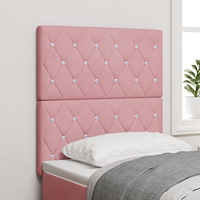vidaXL Sänggavel Kristallknapp Tuftad Rosa 80 cm Sammet, vidaXL Sänggavel Kristallknapp Tuftad Rosa 160 cm Sammet