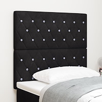 vidaXL sänggavel kristallknapp knapptuftad svart 90 cm sammet, vidaXL sänggavel kristallknapp knapptuftad svart 180 cm sammet