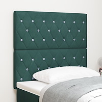 vidaXL Sänggavel Kristallknapp Tuftad Mörkgrön 90 cm Sammet, vidaXL Sänggavel Kristallknapp Tuftad Mörkgrön 180 cm Sammet