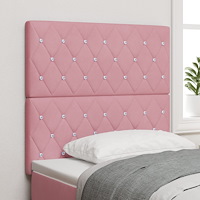 vidaXL Sänggavel Kristallknapp Tuftad Rosa 90 cm Sammet, vidaXL Sänggavel Kristallknapp Tuftad Rosa 180 cm Sammet