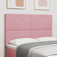 vidaXL Sänggavel Kristallknapp Tuftad Rosa 160 cm Sammet