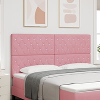vidaXL Sänggavel Kristallknapp Tuftad Rosa 180 cm Sammet