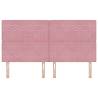 vidaXL Sänggavel Kristallknapp Tuftad Rosa 180 cm Sammet