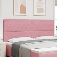 vidaXL Sänggavel Kronknapp Tuftad Rosa 200 cm Sammet