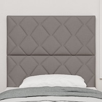 vidaXL Sänggavel med diamantblocksmönster Taupe 100 cm Tyg