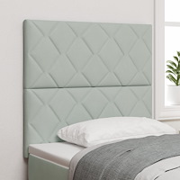 vidaXL Sänggavel Diamond Blocks Design Ljusgrå 100 cm Sammet, vidaXL Sänggavel Diamond Blocks Design Ljusgrå 200 cm Sammet
