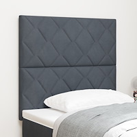 vidaXL Sänggavel Diamantblock Design Mörkgrå 100 cm Sammet, vidaXL Sänggavel Diamantblock Design Mörkgrå 200 cm Sammet