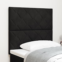 vidaXL Sänggavel Diamantblock Design Svart 100 cm Sammet, vidaXL Sänggavel Diamantblock Design Svart 200 cm Sammet