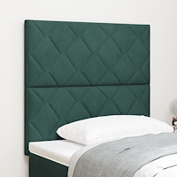 vidaXL Sänggavel med diamantblockdesign Mörkgrön 100 cm Sammet, vidaXL Sänggavel med diamantblockdesign Mörkgrön 200 cm Sammet