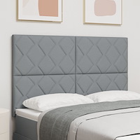 vidaXL Sänggavel Diamantblocksmönster Ljusgrå 140 cm Tyg