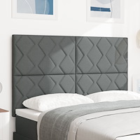 vidaXL Sänggavel Diamantblock Design Mörkgrå 140 cm Tyger