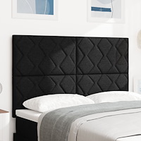 vidaXL Sänggavel Diamond Blocks Design Svart 140 cm Tyggavel