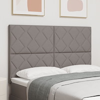vidaXL Sänggavel med Diamantblockdesign i Taupe, 140 cm Tyg