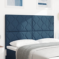 vidaXL Sänggavel Diamantblockdesign Blå 140 cm Tyg