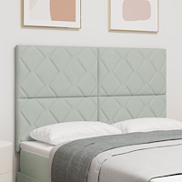 vidaXL Sänggavel Diamantblock Design Ljusgrå 140 cm Sammet
