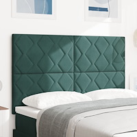 vidaXL Sänggavel Diamantblock Design Mörkgrön 140 cm Sammet