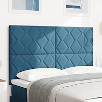 vidaXL Sänggavel Diamantblock Design Mörkblå 140 cm Sammet