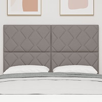 vidaXL Sänggavel Diamantblock Design Taupe 160 cm Tyg