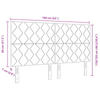 vidaXL Sänggavel Diamantblock Design Taupe 160 cm Tyg
